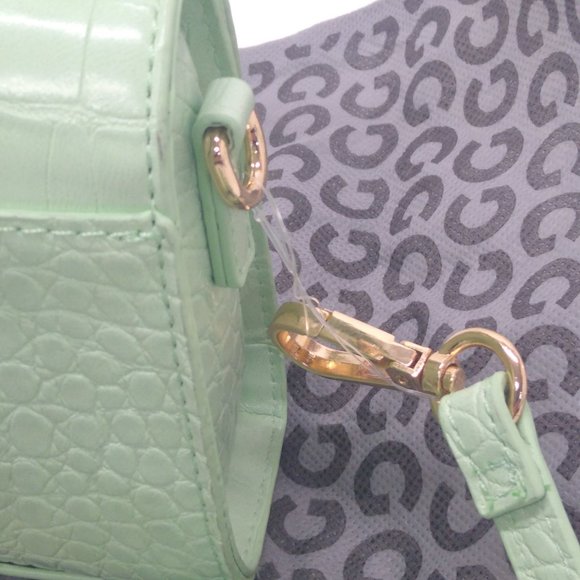 Grey Label Mini Couture Green Croc Embossed Mini Purse Cross Shoulder Bag NWT - Picture 7 of 13
